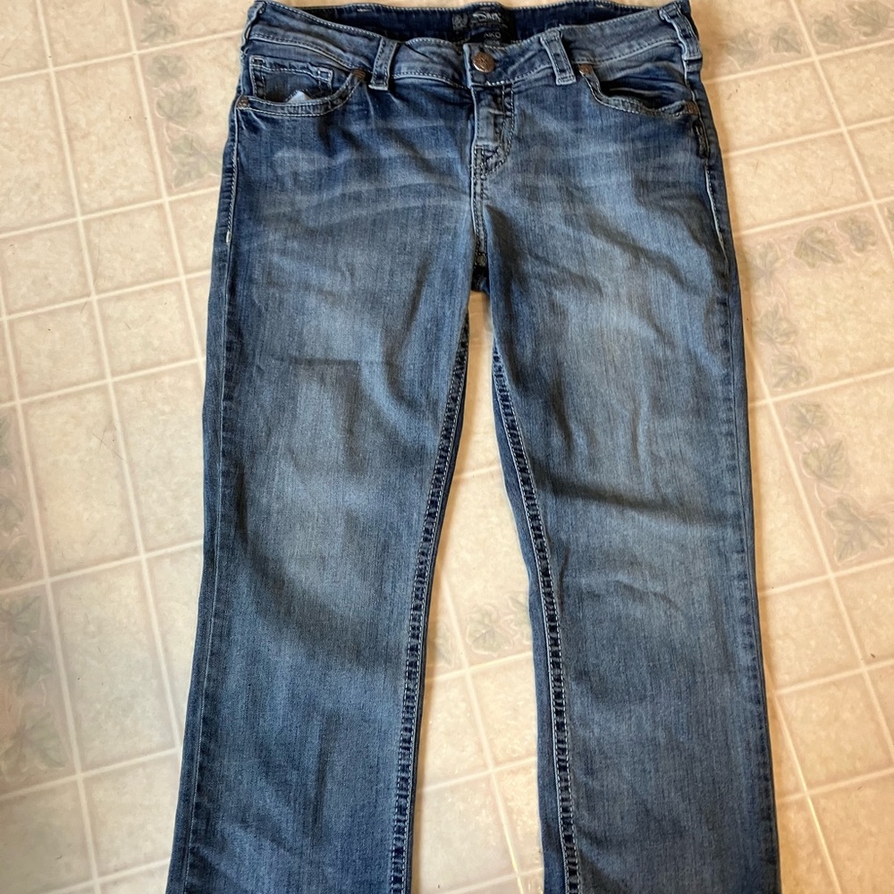 Silver Aiko mid Capri‎ Light wash Denim